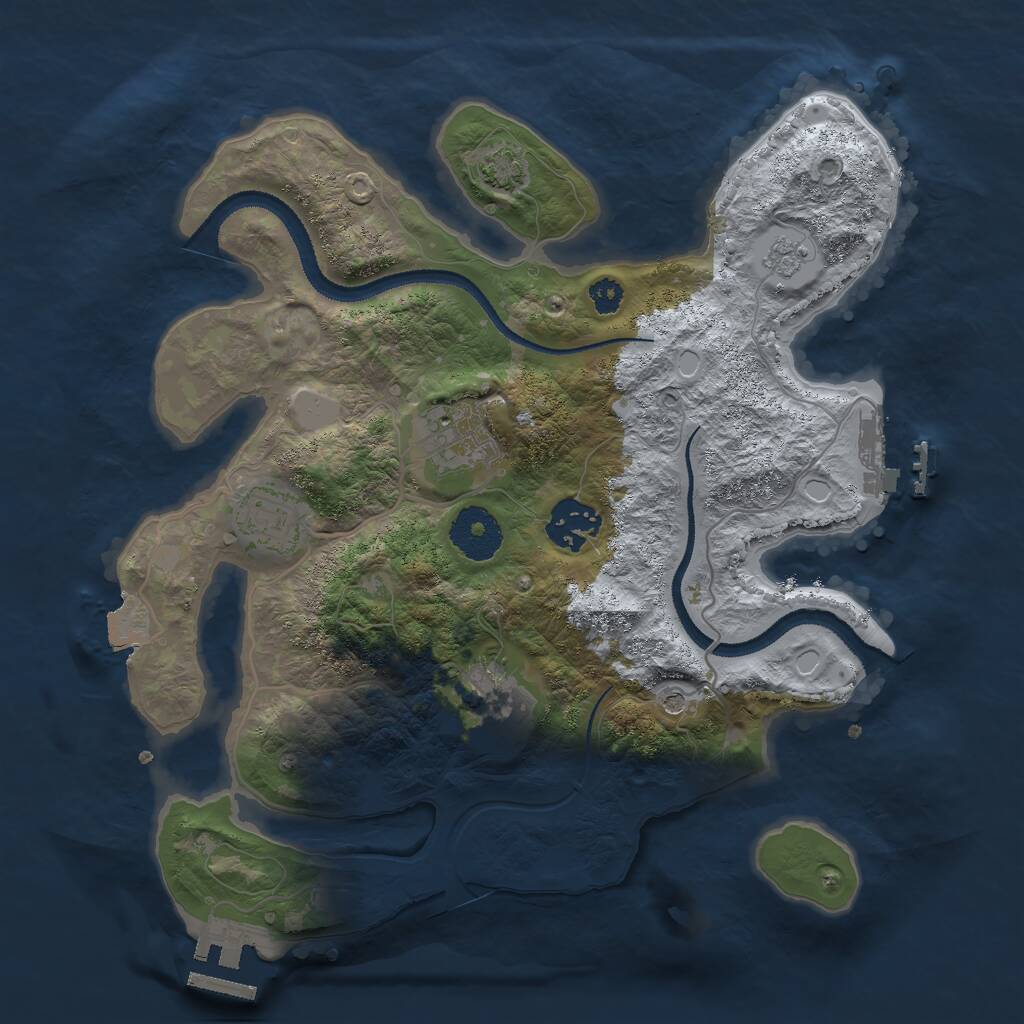 Rust Map: Procedural Map, Size: 3000, Seed: 299108499, 10 Monuments
