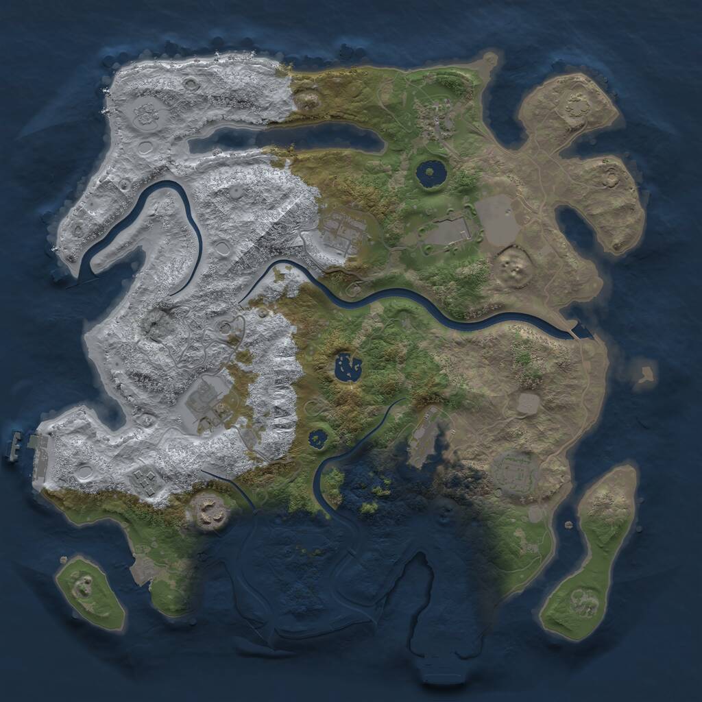 Rust Map: Procedural Map, Size: 3700, Seed: 27473, 15 Monuments