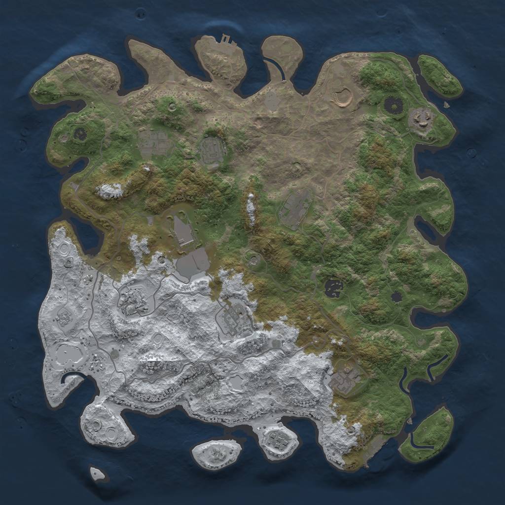 Rust Map: Procedural Map, Size: 4000, Seed: 1748594405, 20 Monuments