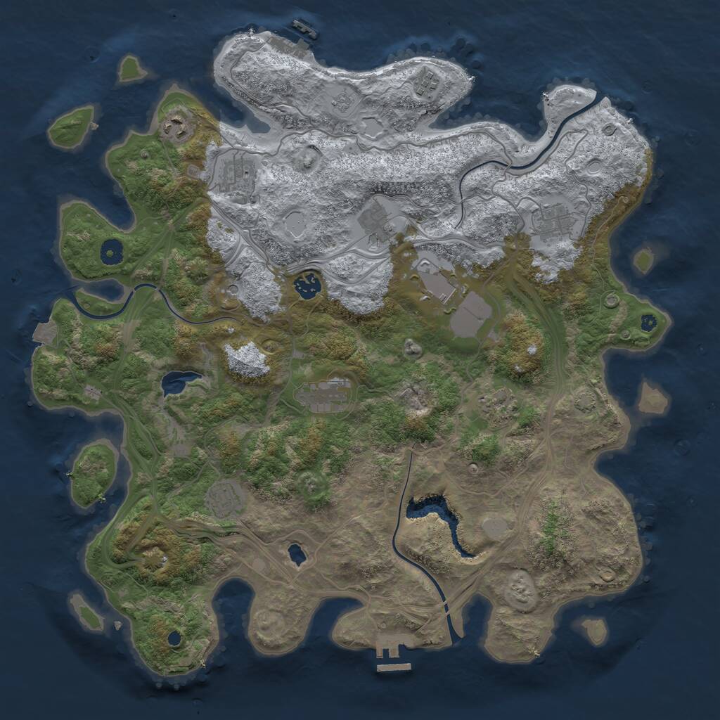 Rust Map: Procedural Map, Size: 4277, Seed: 1, 16 Monuments
