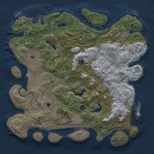 Thumbnail Rust Map: Procedural Map, Size: 4500, Seed: 53, 14 Monuments