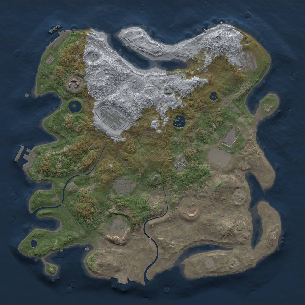 Rust Map: Procedural Map, Size: 3700, Seed: 4500916, 15 Monuments