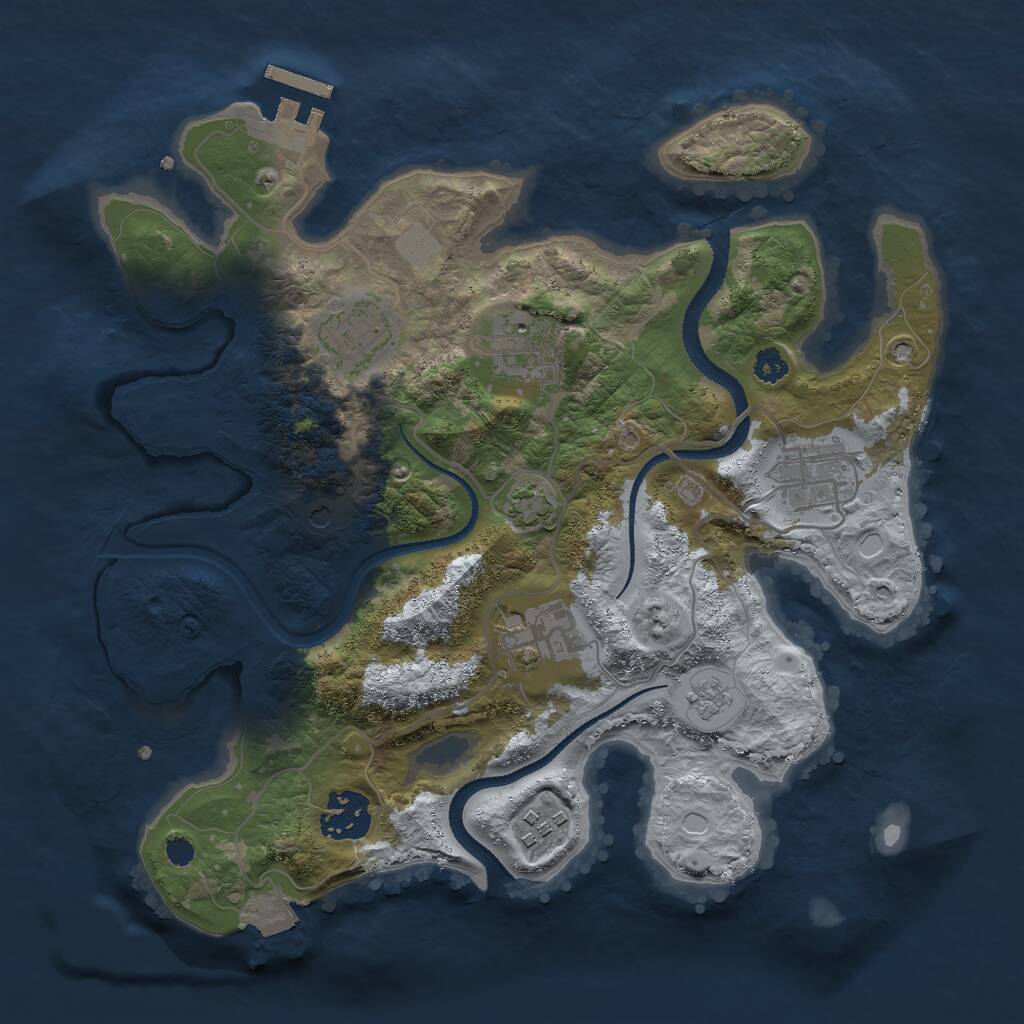 Rust Map: Procedural Map, Size: 3000, Seed: 403199610, 11 Monuments