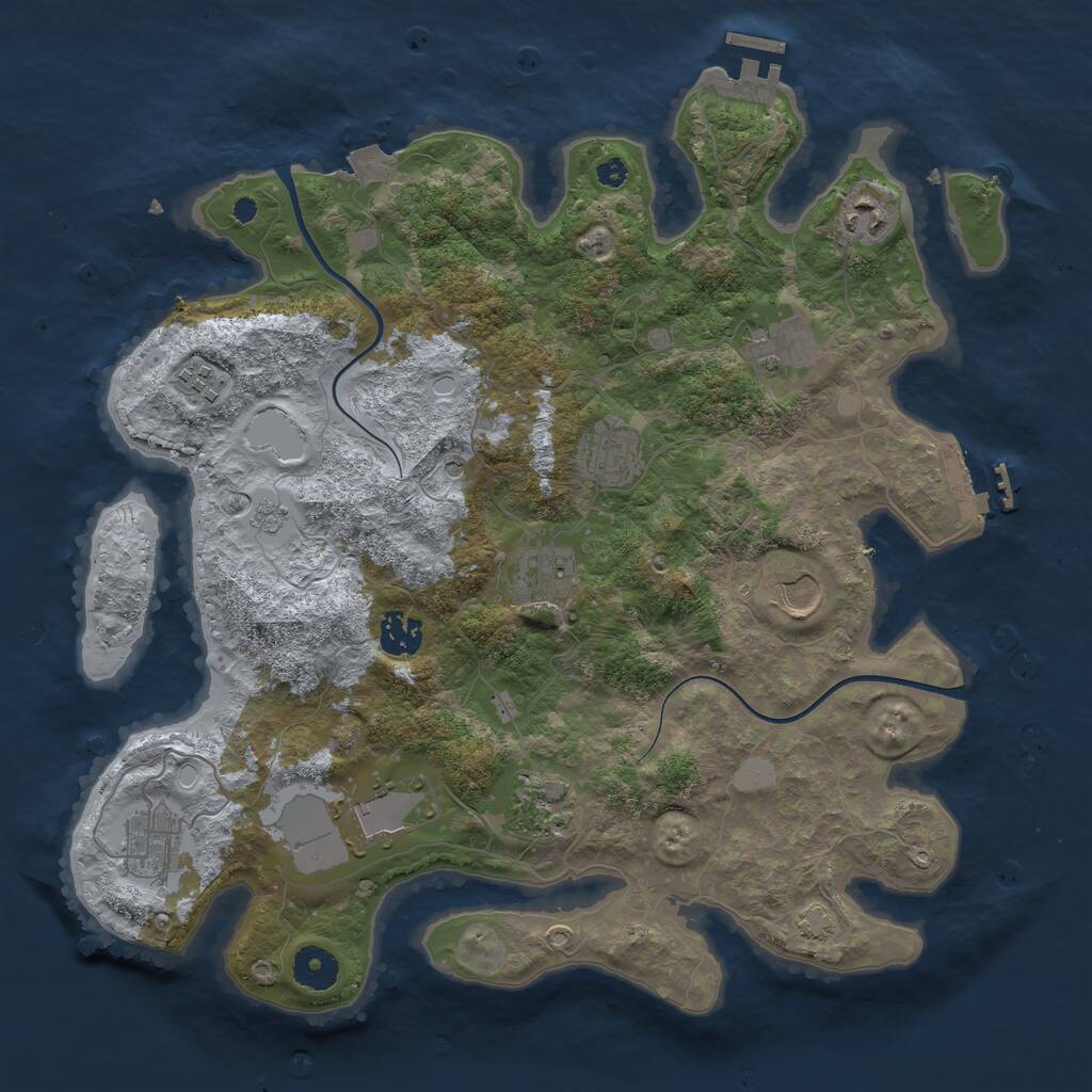 Rust Map: Procedural Map, Size: 3700, Seed: 396909706, 16 Monuments