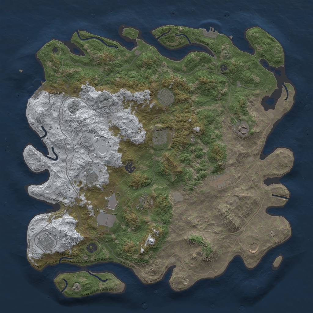 Rust Map: Procedural Map, Size: 4500, Seed: 1877777, 20 Monuments