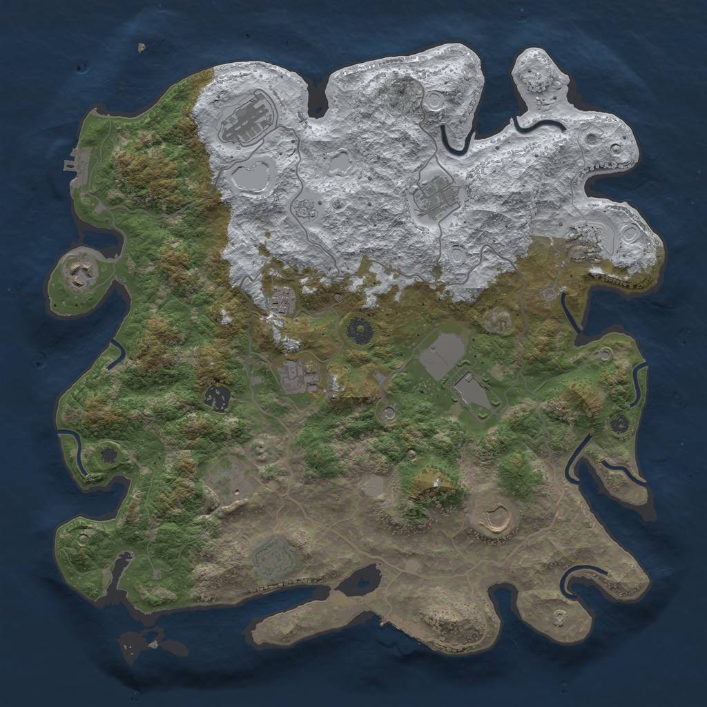 Rust Map: Procedural Map, Size: 4000, Seed: 226338, 20 Monuments