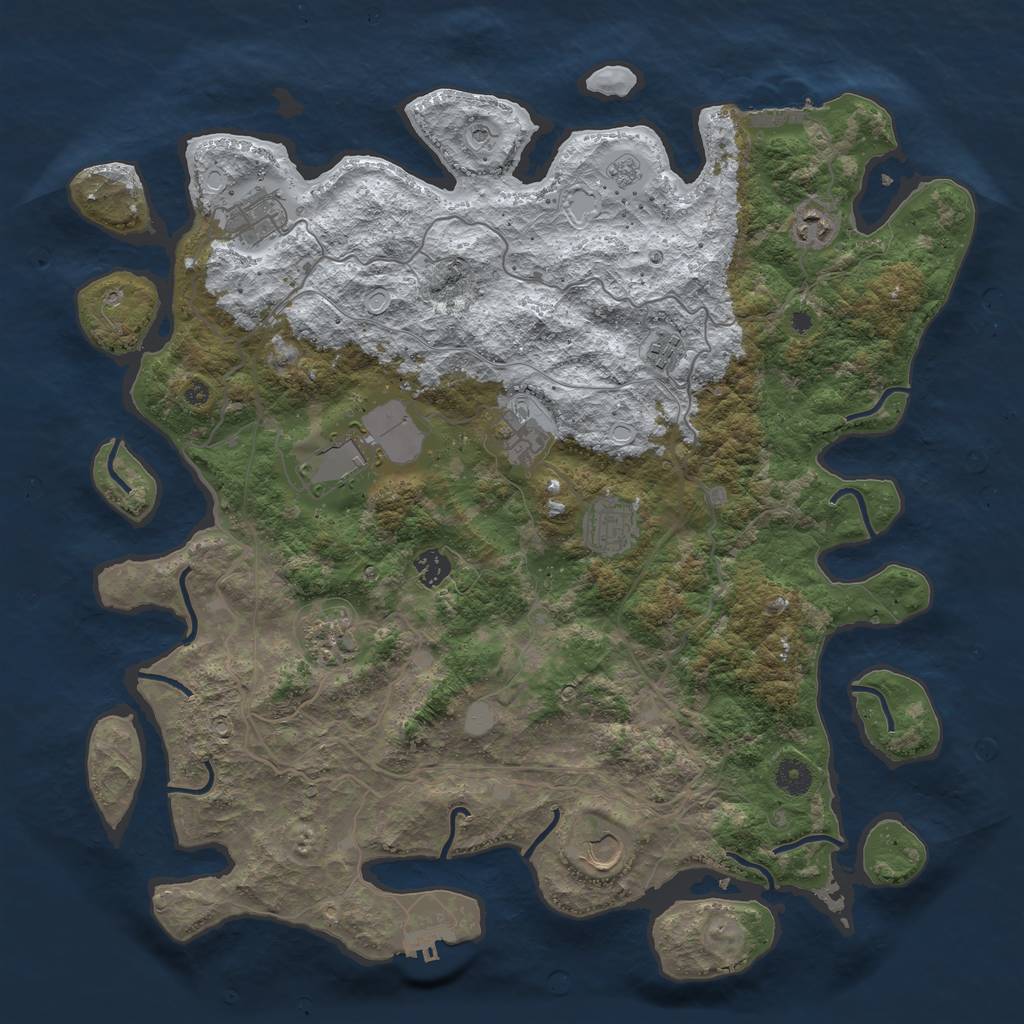 Rust Map: Procedural Map, Size: 4250, Seed: 755421277, 18 Monuments