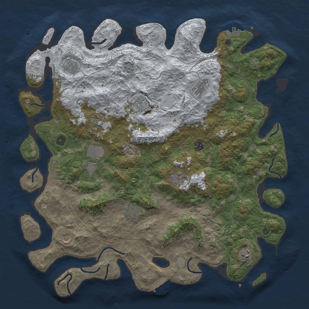 Rust Map: Procedural Map, Size: 4800, Seed: 6134582, 20 Monuments
