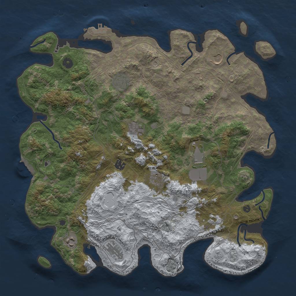 Rust Map: Procedural Map, Size: 4250, Seed: 1754331676, 18 Monuments