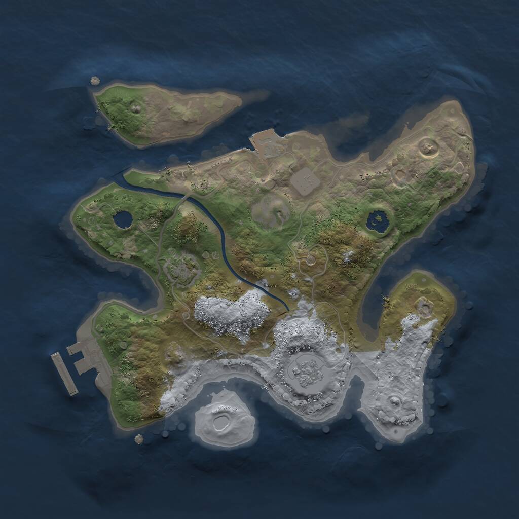 Rust Map: Procedural Map, Size: 2300, Seed: 355, 4 Monuments