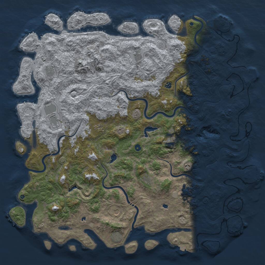 Rust Map: Procedural Map, Size: 6000, Seed: 1442794692, 17 Monuments