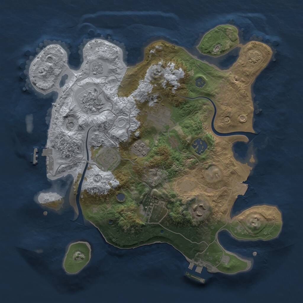 Rust Map: Procedural Map, Size: 3000, Seed: 2439110, 15 Monuments