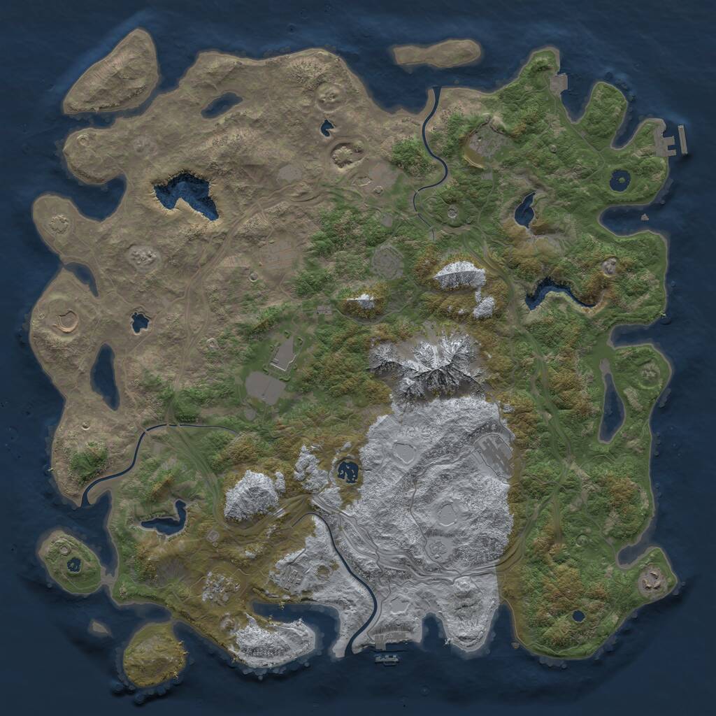 Rust Map: Procedural Map, Size: 5000, Seed: 234220, 17 Monuments