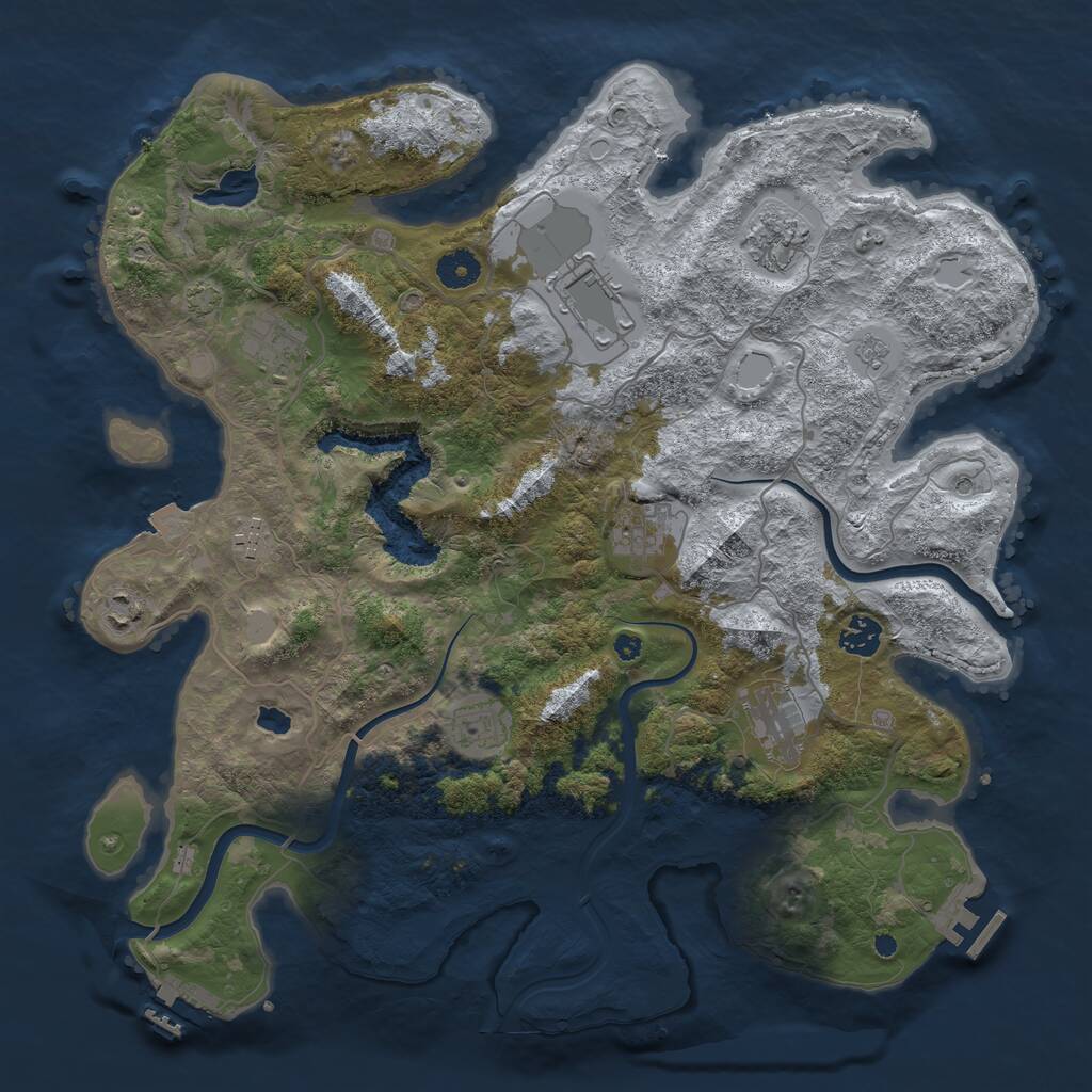 Rust Map: Procedural Map, Size: 4000, Seed: 214743647, 15 Monuments