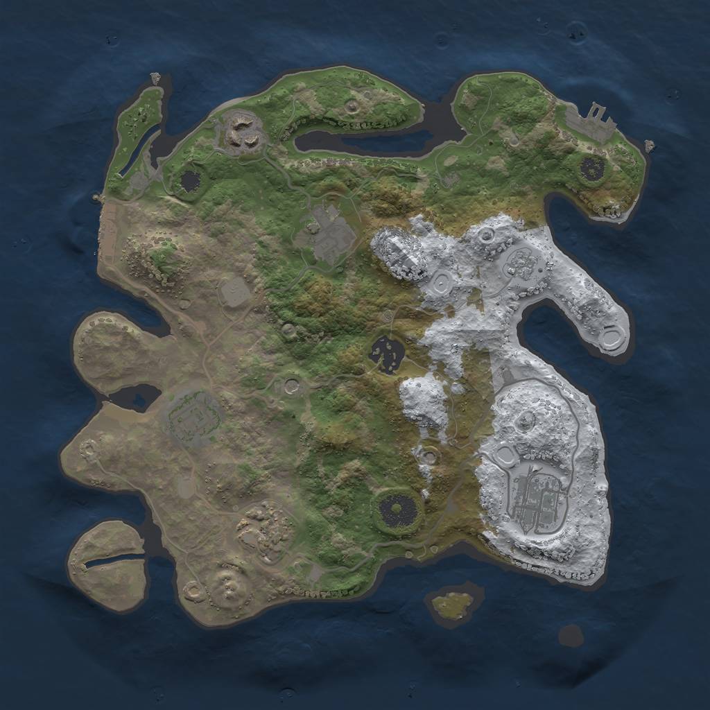 Rust Map: Procedural Map, Size: 3000, Seed: 41841846, 15 Monuments