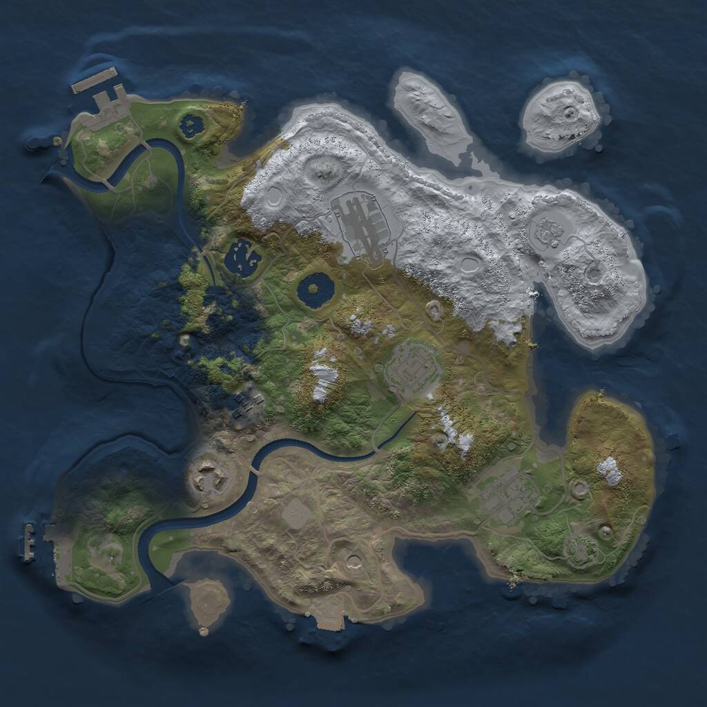 Rust Map: Procedural Map, Size: 3000, Seed: 1957022388, 12 Monuments