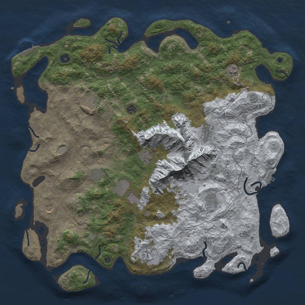 Rust Map: Procedural Map, Size: 5000, Seed: 377109, 20 Monuments