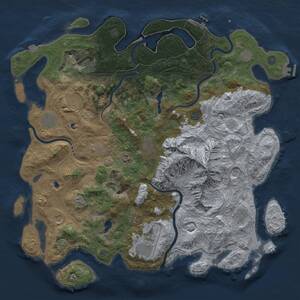 Thumbnail Rust Map: Procedural Map, Size: 5000, Seed: 377109, 19 Monuments