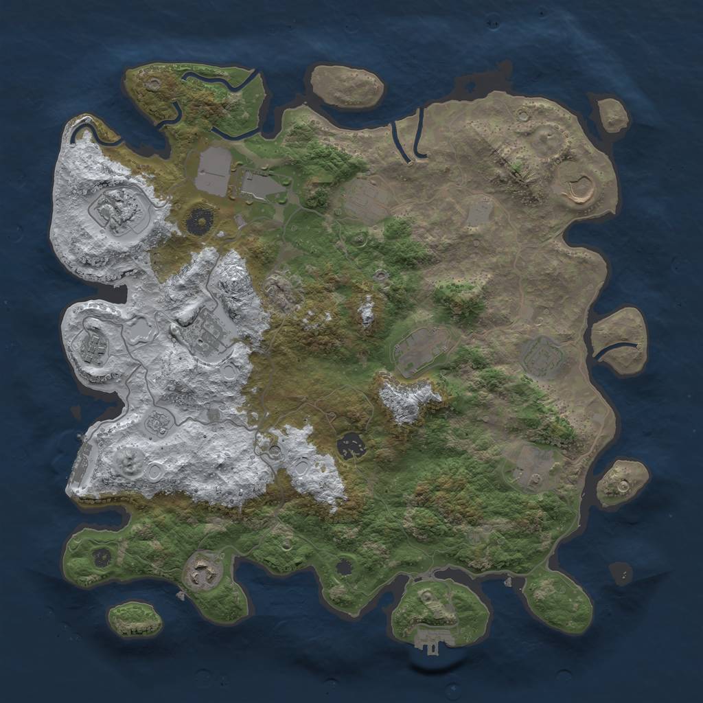 Rust Map: Procedural Map, Size: 3850, Seed: 2016289980, 20 Monuments