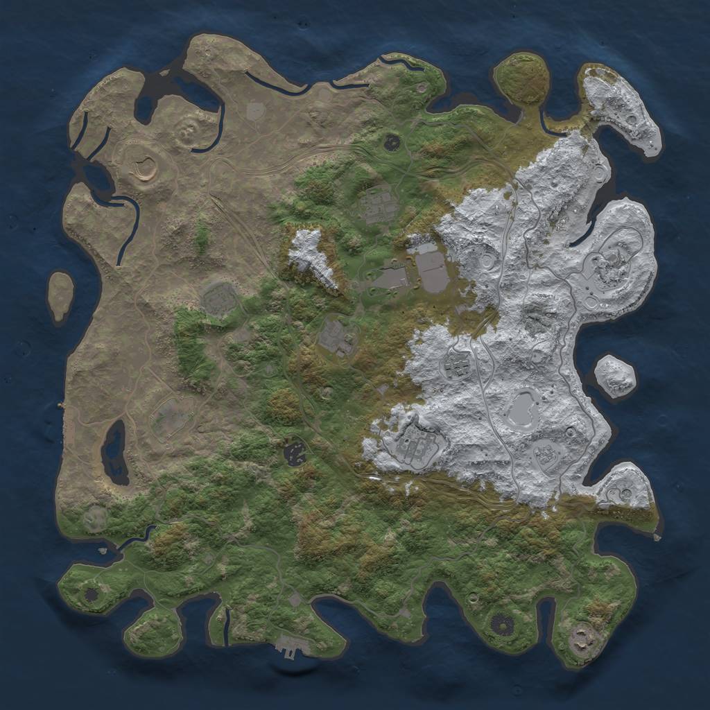 Rust Map: Procedural Map, Size: 4500, Seed: 458745961, 20 Monuments