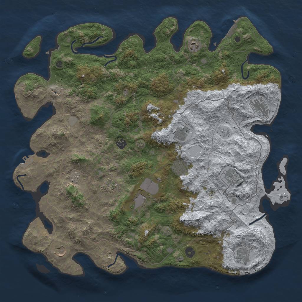 Rust Map: Procedural Map, Size: 4500, Seed: 6192988, 20 Monuments
