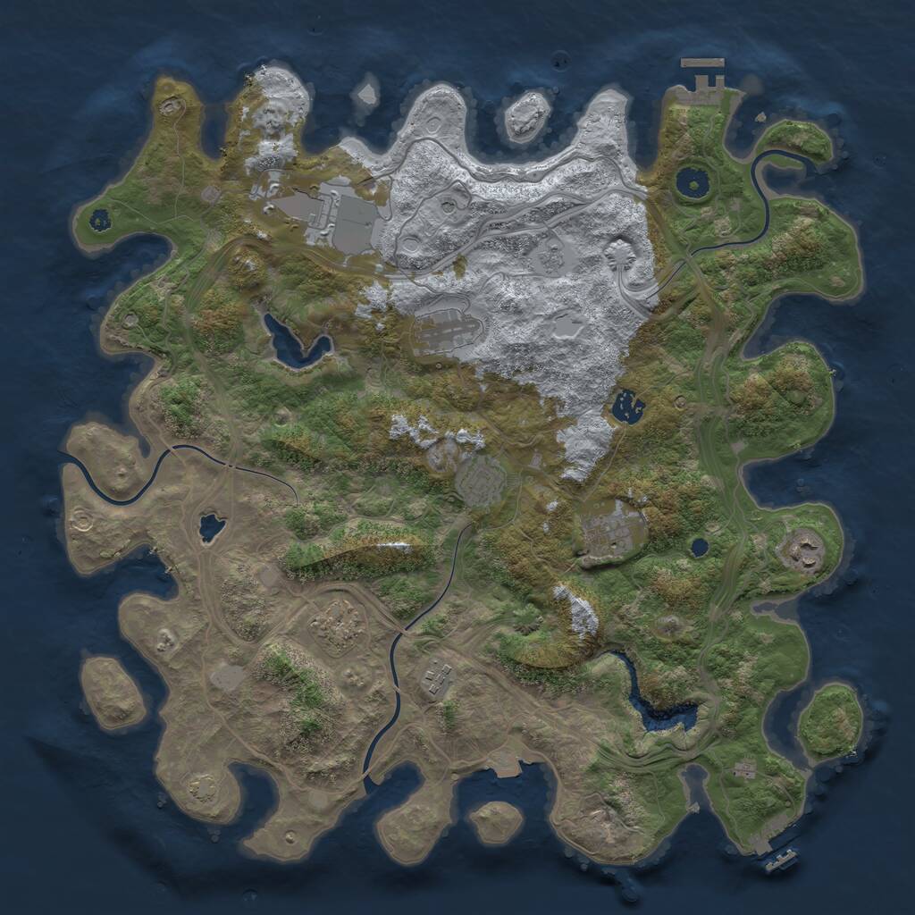 Rust Map: Procedural Map, Size: 4250, Seed: 141854454, 14 Monuments