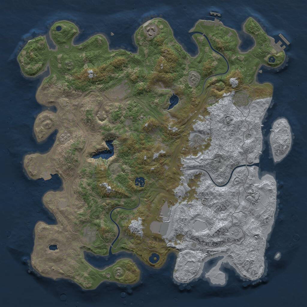 Rust Map: Procedural Map, Size: 4476, Seed: 2132009731, 15 Monuments