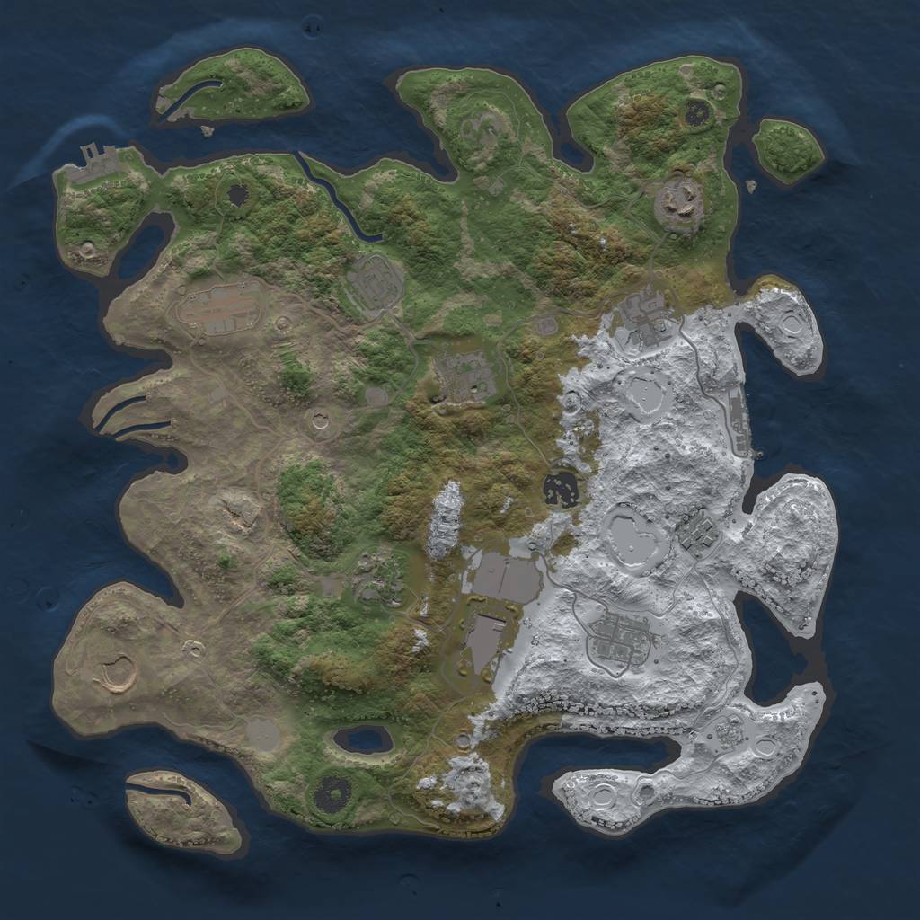 Rust Map: Procedural Map, Size: 3700, Seed: 66511177, 20 Monuments