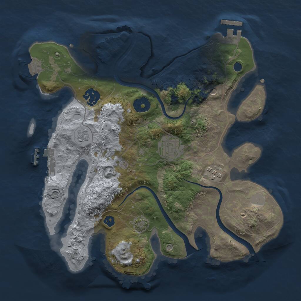 Rust Map: Procedural Map, Size: 2800, Seed: 2030590, 9 Monuments
