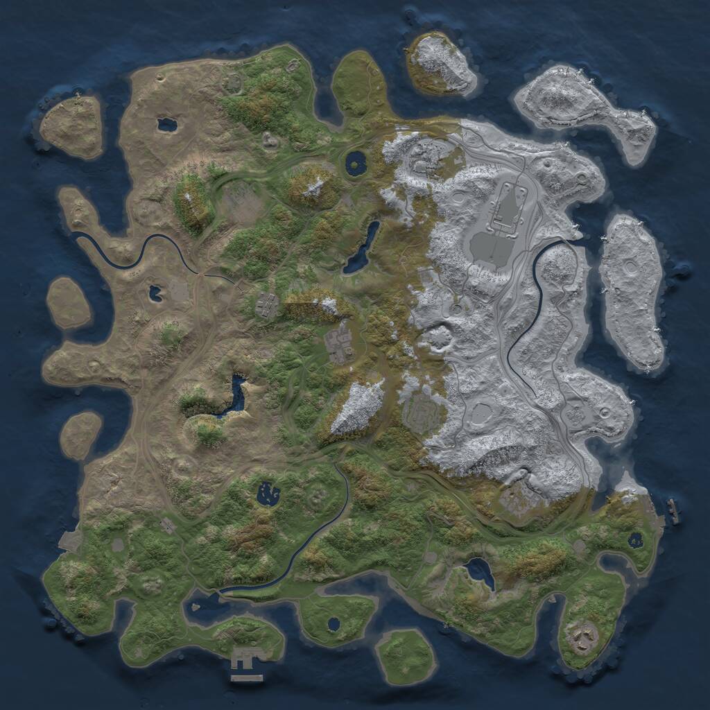 Rust Map: Procedural Map, Size: 4500, Seed: 613611439, 15 Monuments