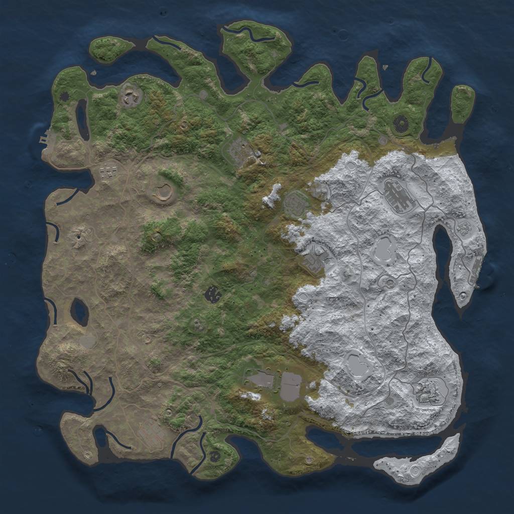 Rust Map: Procedural Map, Size: 4655, Seed: 1372097030, 20 Monuments