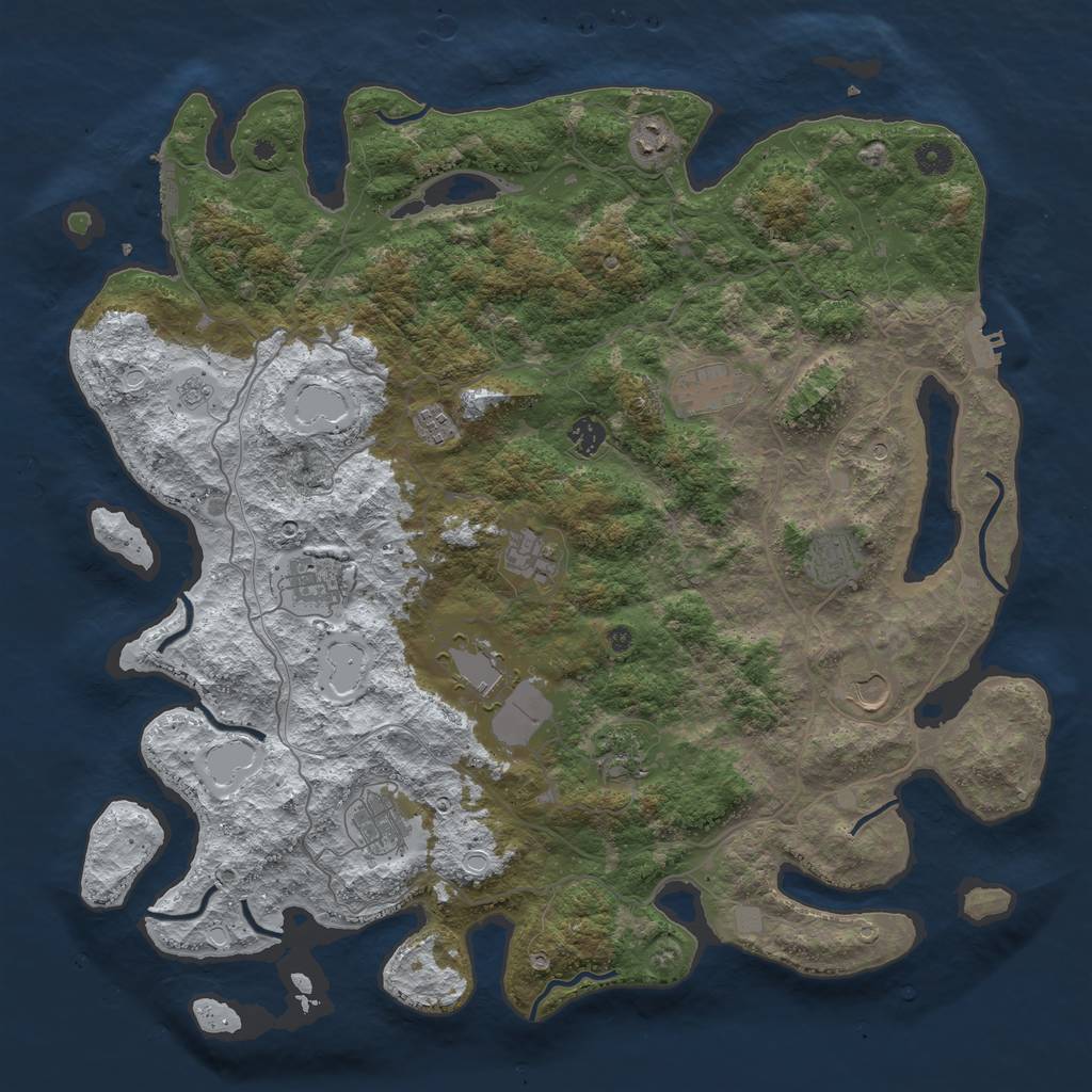Rust Map: Procedural Map, Size: 4500, Seed: 341567, 20 Monuments