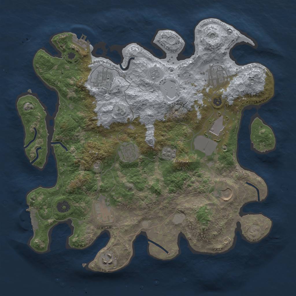 Rust Map: Procedural Map, Size: 3500, Seed: 400, 15 Monuments