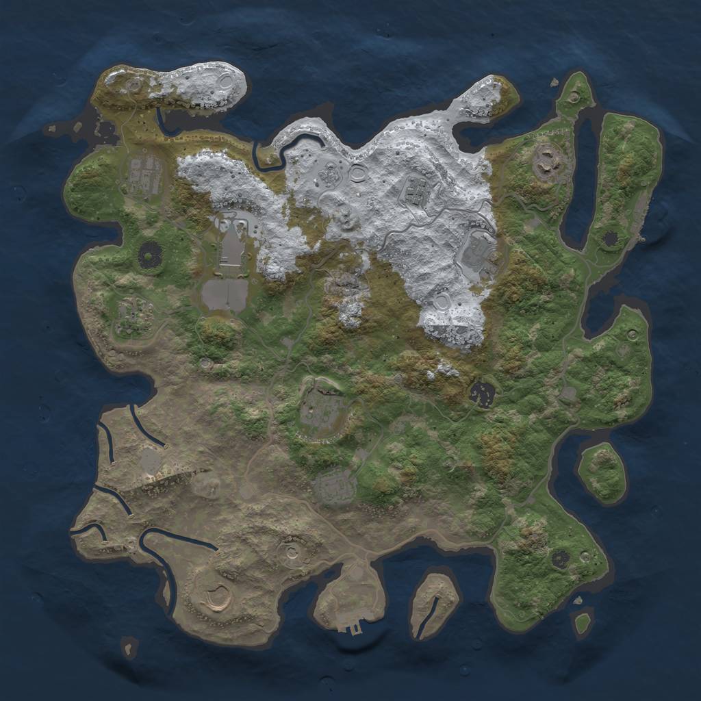 Rust Map: Procedural Map, Size: 4000, Seed: 1511657350, 19 Monuments