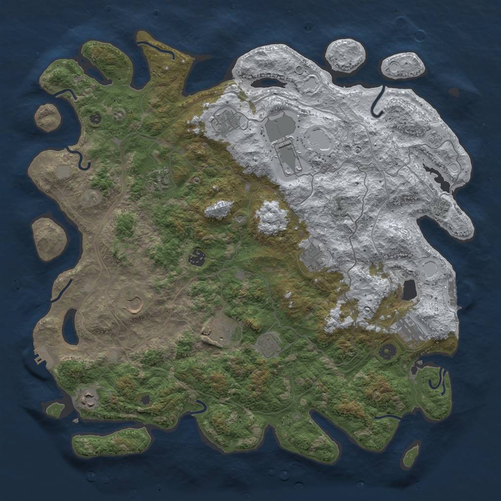 Rust Map: Procedural Map, Size: 4500, Seed: 3842204, 20 Monuments