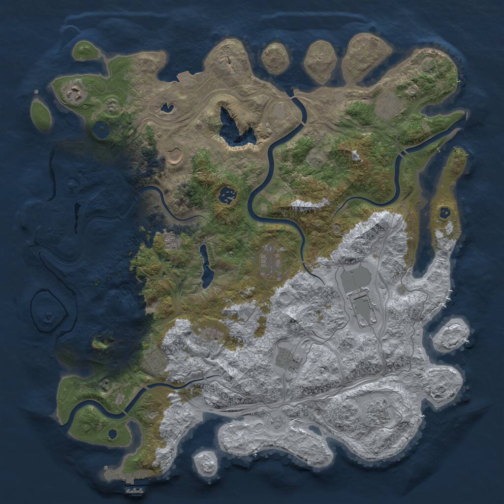 Rust Map: Procedural Map, Size: 4500, Seed: 3287483, 17 Monuments