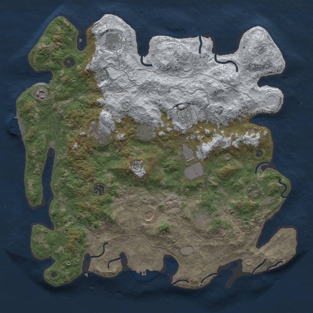 Rust Map: Procedural Map, Size: 4300, Seed: 6969420, 20 Monuments