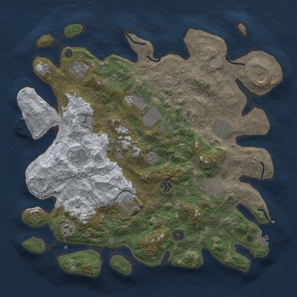 Rust Map: Procedural Map, Size: 4050, Seed: 1771074790, 20 Monuments