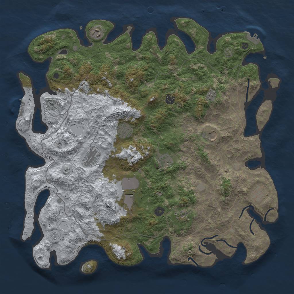 Rust Map: Procedural Map, Size: 4500, Seed: 1097503, 19 Monuments