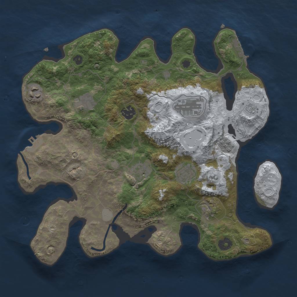 Rust Map: Procedural Map, Size: 3300, Seed: 23613, 16 Monuments