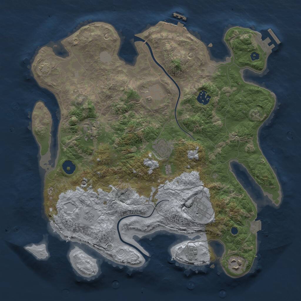 Rust Map: Procedural Map, Size: 3420, Seed: 75365, 12 Monuments