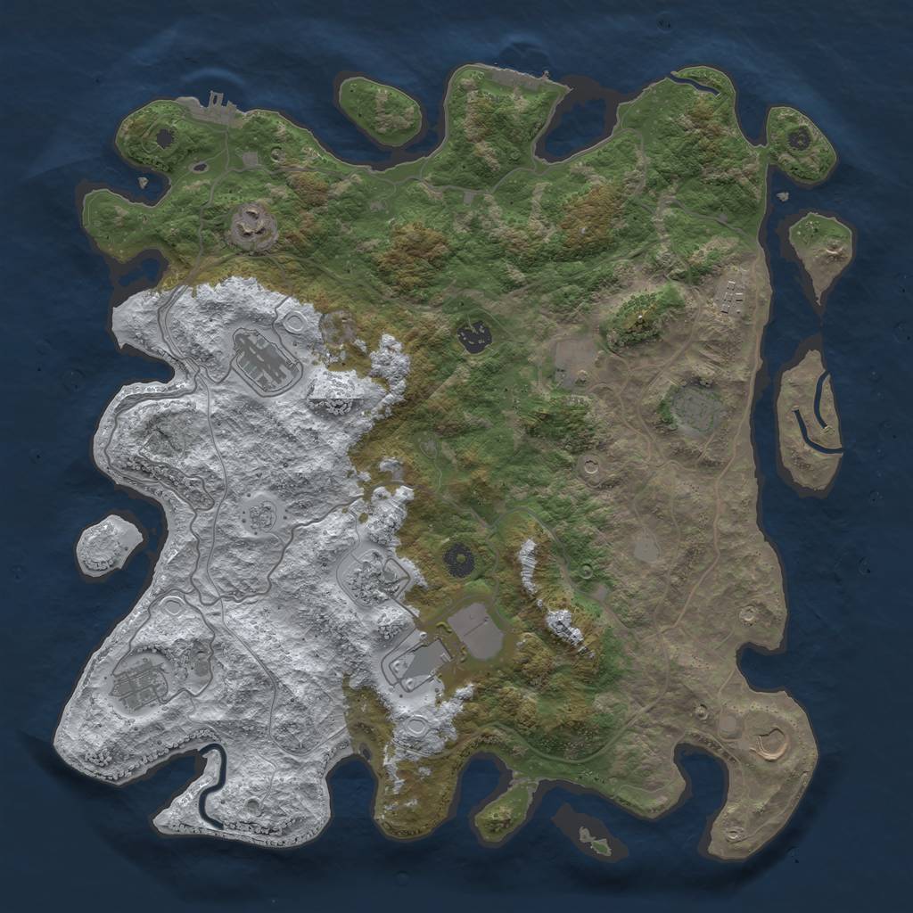 Rust Map: Procedural Map, Size: 4250, Seed: 2039867387, 19 Monuments