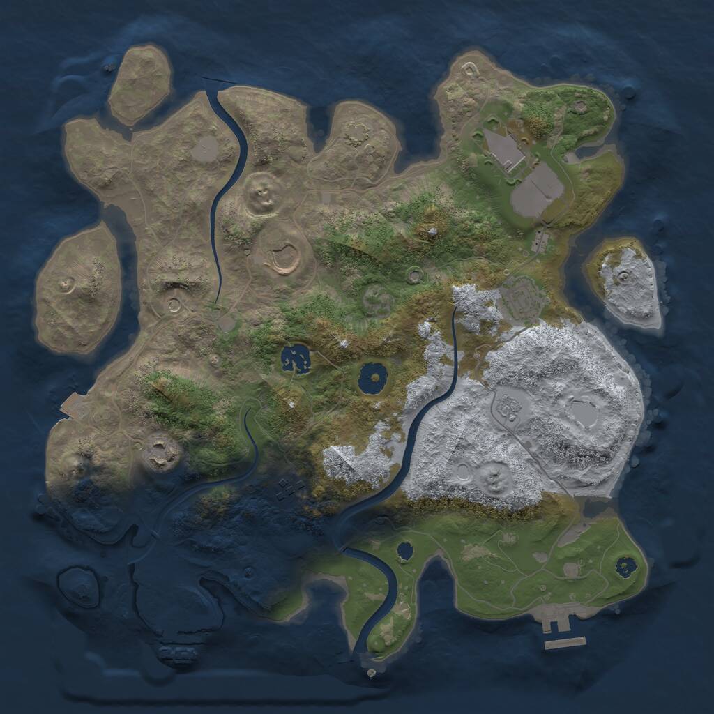 Rust Map: Procedural Map, Size: 3500, Seed: 526763360, 12 Monuments