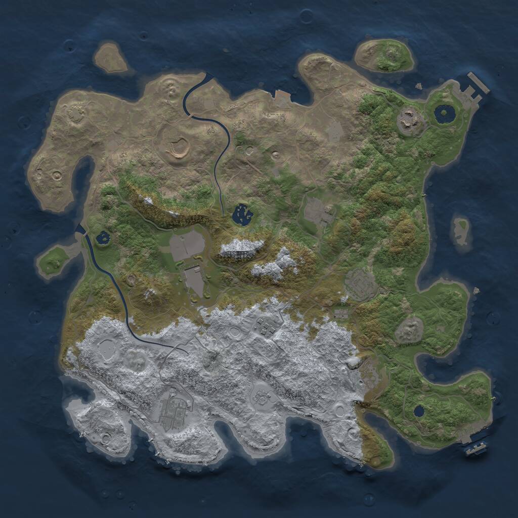 Rust Map: Procedural Map, Size: 3850, Seed: 521513003, 15 Monuments