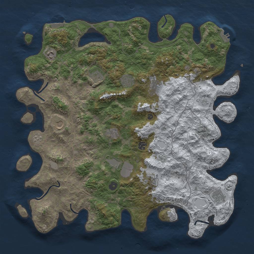 Rust Map: Procedural Map, Size: 4500, Seed: 474746, 20 Monuments