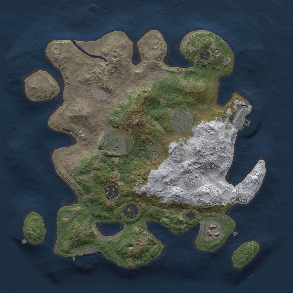 Rust Map: Procedural Map, Size: 3000, Seed: 588854609, 13 Monuments