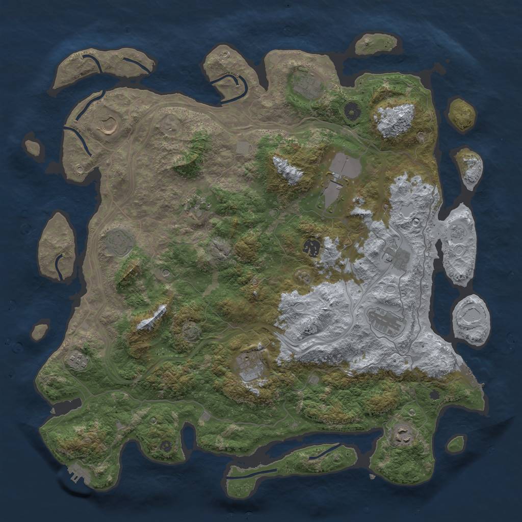 Rust Map: Procedural Map, Size: 4500, Seed: 64, 19 Monuments