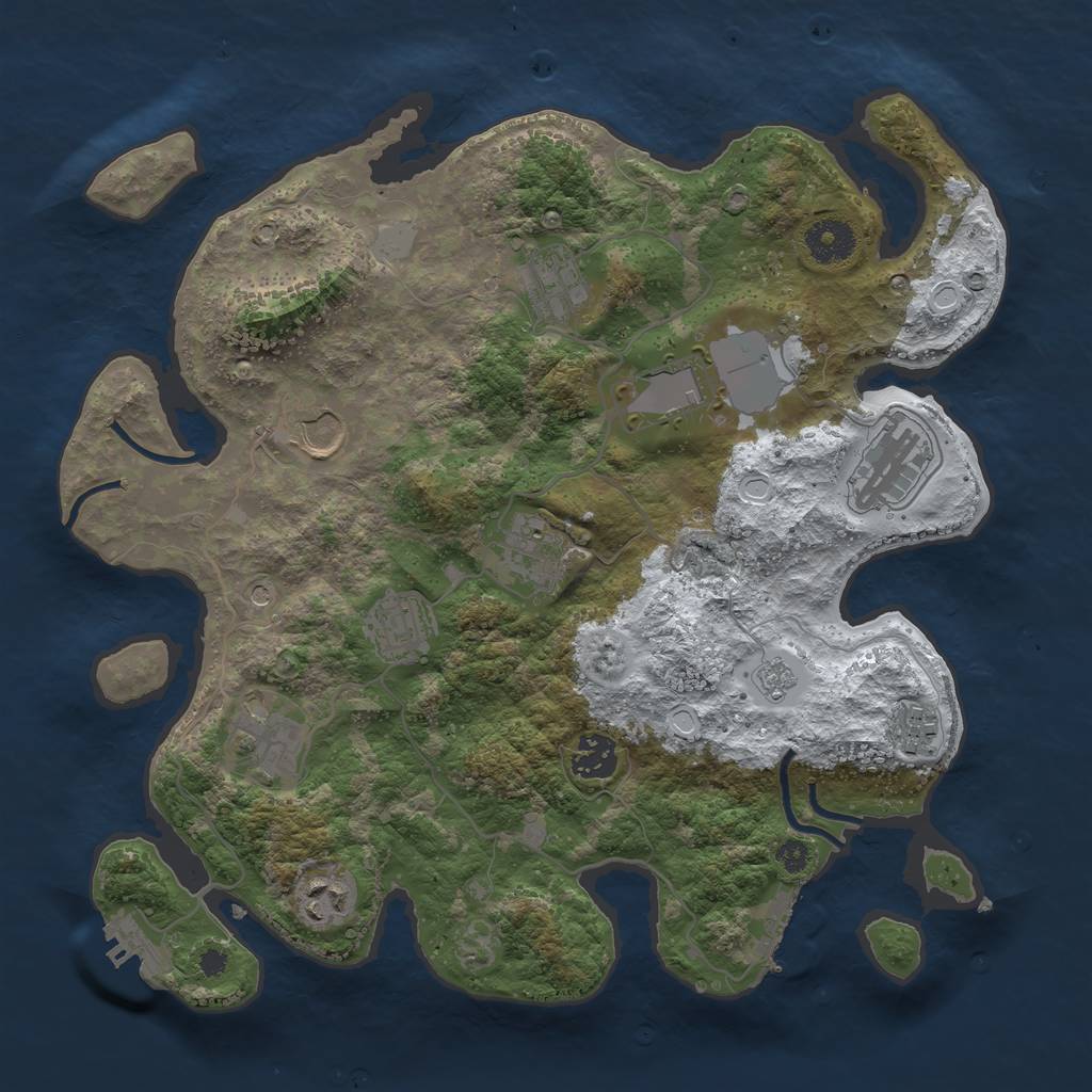 Rust Map: Procedural Map, Size: 3500, Seed: 359714559, 19 Monuments
