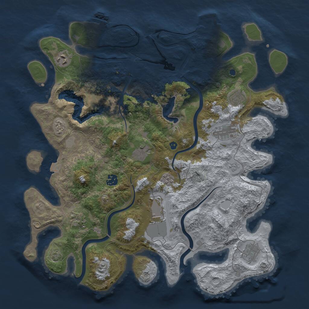 Rust Map: Procedural Map, Size: 4000, Seed: 516842678, 15 Monuments