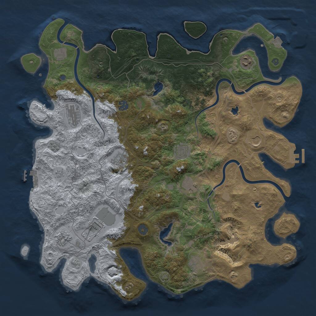 Rust Map: Procedural Map, Size: 4500, Seed: 1980651766, 19 Monuments